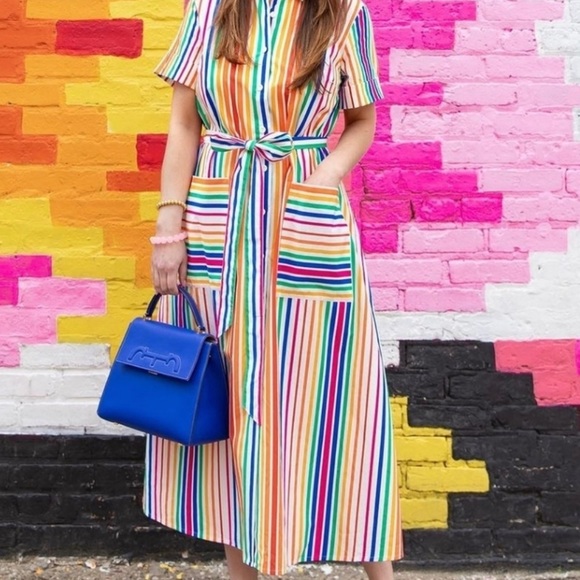 Christopher John Rogers Dresses & Skirts - Christopher John Rogers Rainbow Shirtdress
